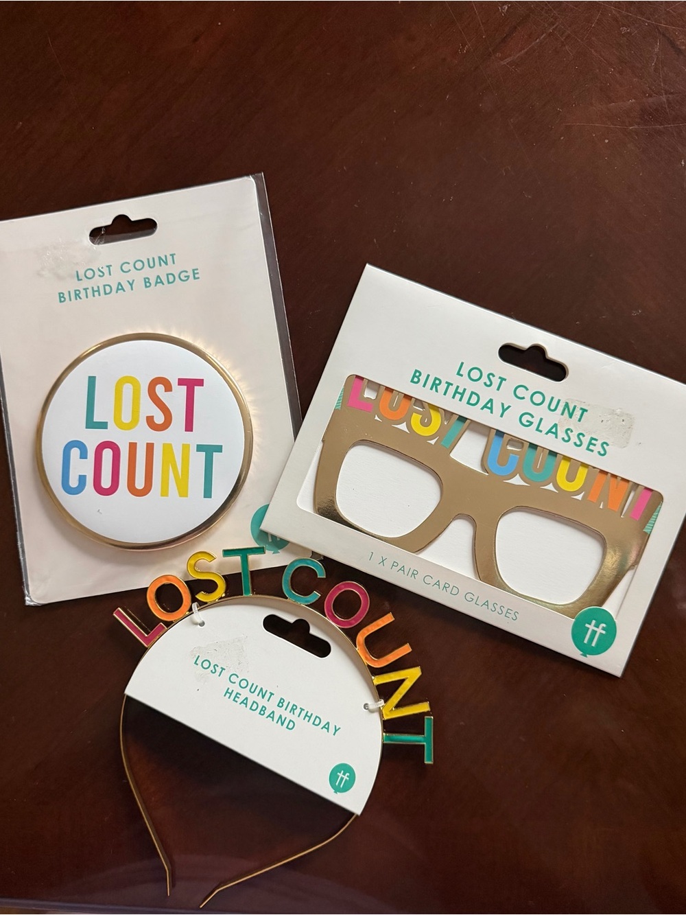 Lost Count Gold Birthday Set - Multicolor Accents